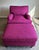 Beautiful oversized Baker lounge chair paired with matching ottoman, upholstered in a vibrant fuchsia raspberry textured...
