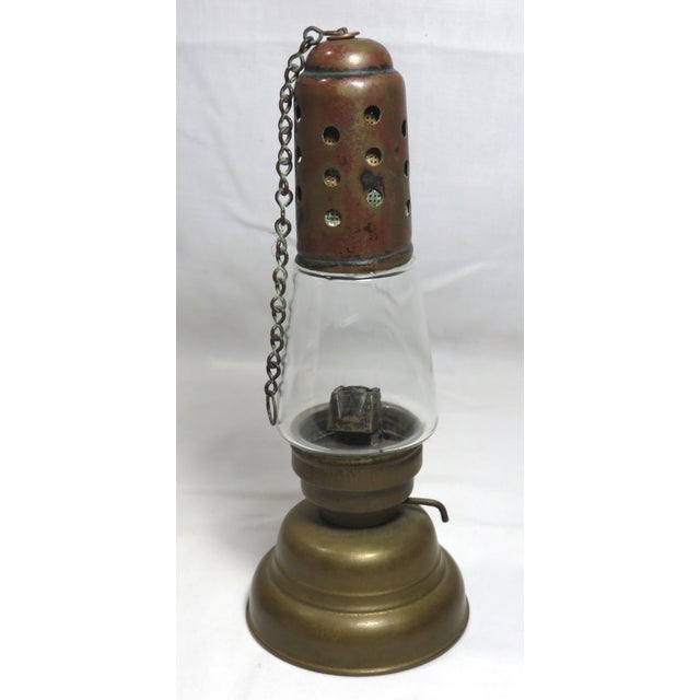 Antique American Brass Ice Skaters Oil Lamp Patent 1867 Chairish