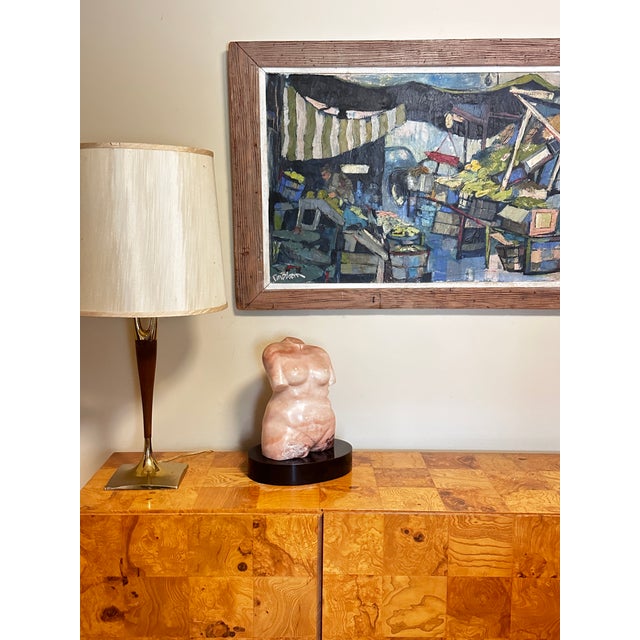 Vintage Large Modernist Female Form Pink Marble Sculpture For Sale In New York - Image 6 of 9