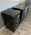 Mid-Century Modern 1950s Raymond Loewy for Mengel Chest of Drawers and Nightstand Set of 2 in Black With Glass Tops For Sale - Image 3 of 11