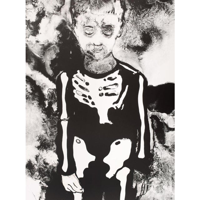 Françoise Pétrovitch Garçon au Squelette, 2016 Black Lithograph on Arches paper 400g Edition of 35 Copies, signed and...