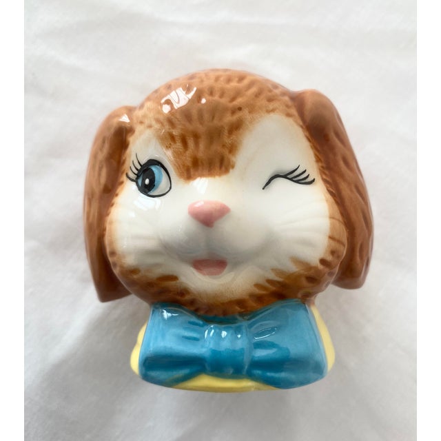 Boho Chic Whimsical Adorable Bunny Salt and Pepper Shakers Mint Condition. For Sale - Image 3 of 11