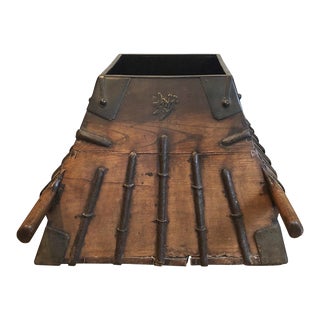 Antique Iron Clad Large Chinese Rice Carrier For Sale