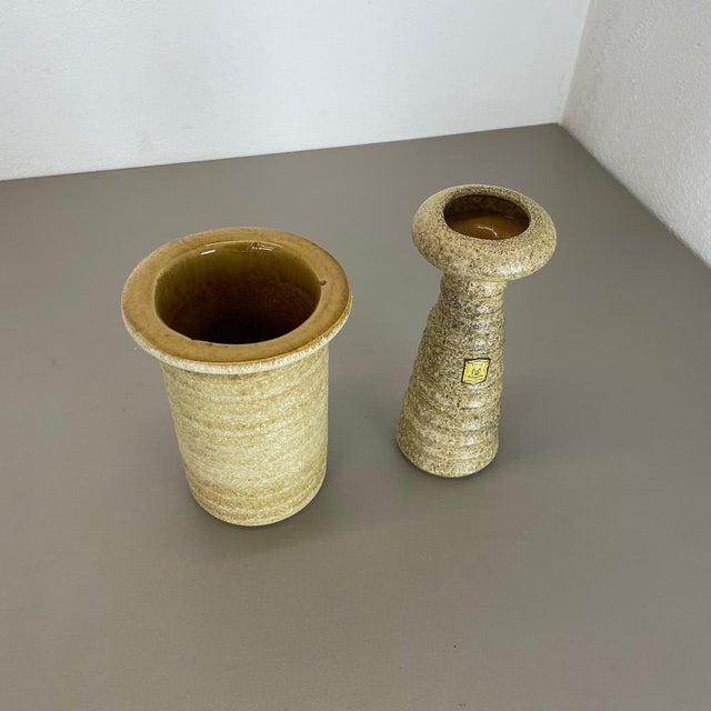 1970s Ceramic Studio Pottery Vases from Vest Ceramics, Netherlands, 1970, Set of 2 For Sale - Image 5 of 18