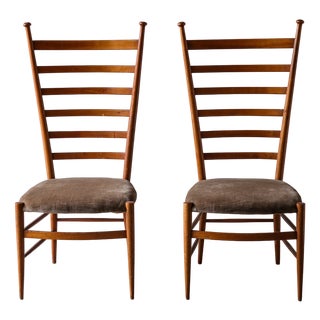 Set of Ladderback Chairs by Figli Di Sanguineti G.B., Chiavari, Italy, 1960s For Sale