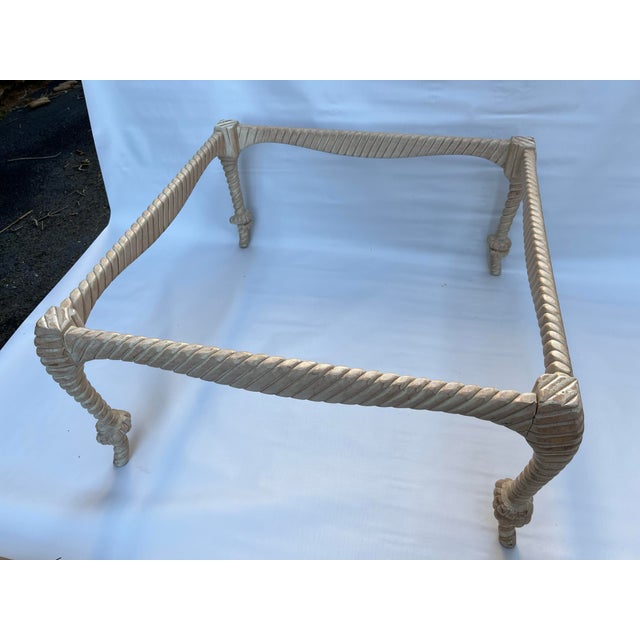 Carved Wood Rope Knot Marble Top Table For Sale - Image 10 of 12
