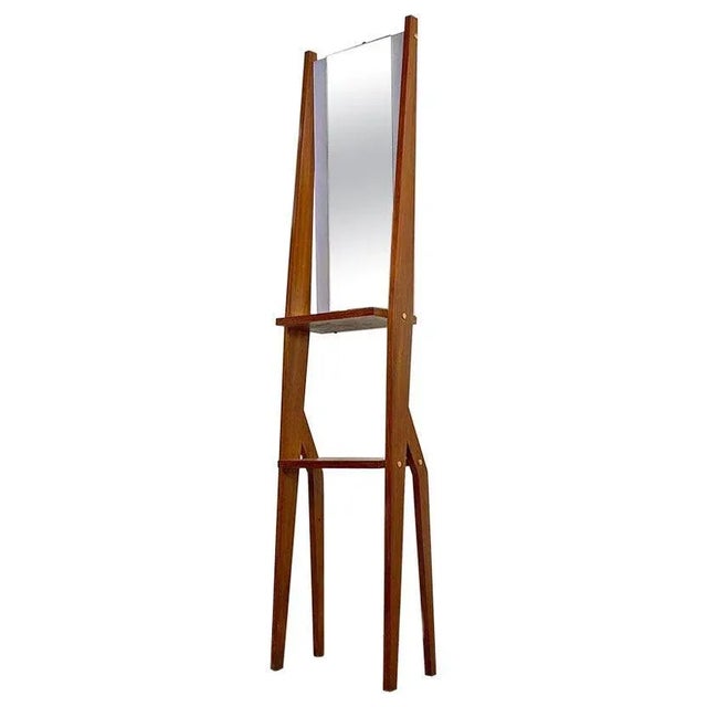 Mid-Century Italian Freestanding Full-Length Mirror with Wooden Structure, 1960s For Sale - Image 12 of 12