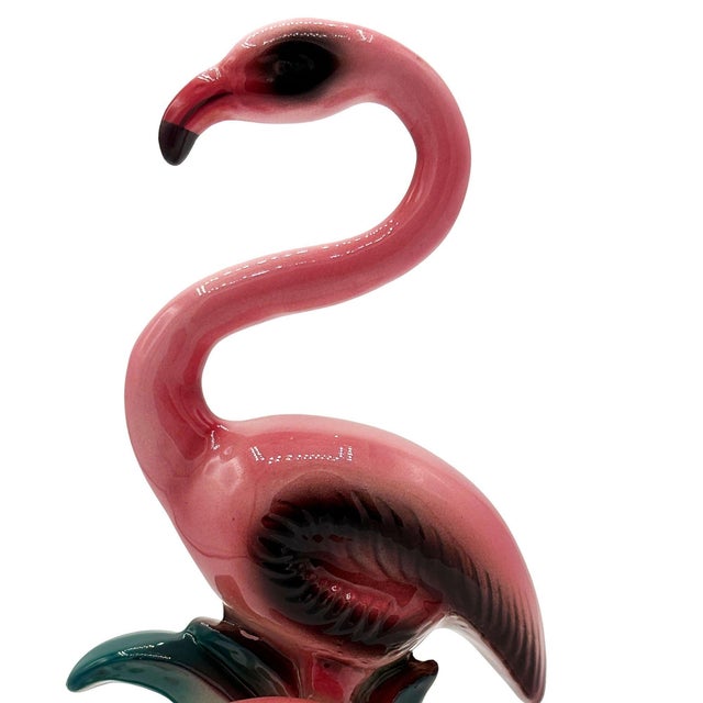 Mid-Century California Mother & Child Pink Flamingo Ceramic Tabletop Statue For Sale - Image 4 of 5