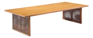 Founders Mid Century Walnut and Cane Coffee Table