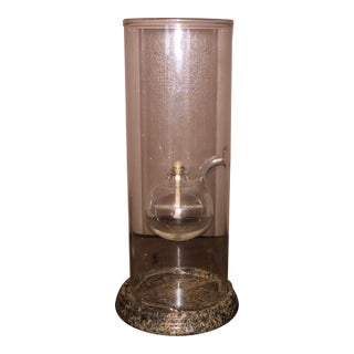 Vintage 12" Wolfard Glassblowing Co Classic Oil Lamp With Marble Stand For Sale