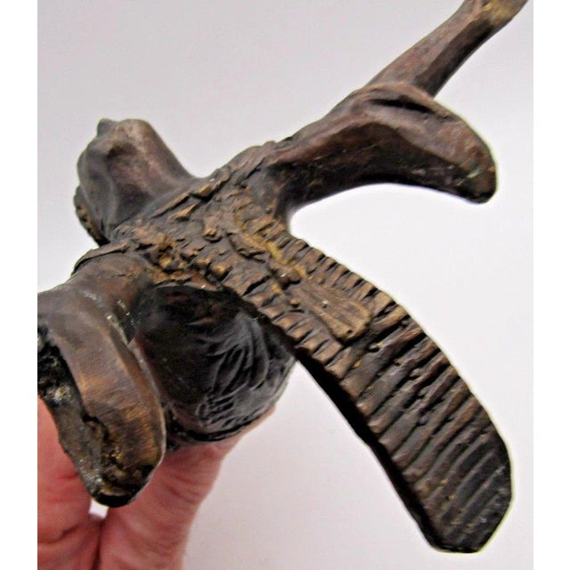 Matched Pair of Vintage Boho Patinated Bronze Acrobat Candle Holders For Sale - Image 16 of 16