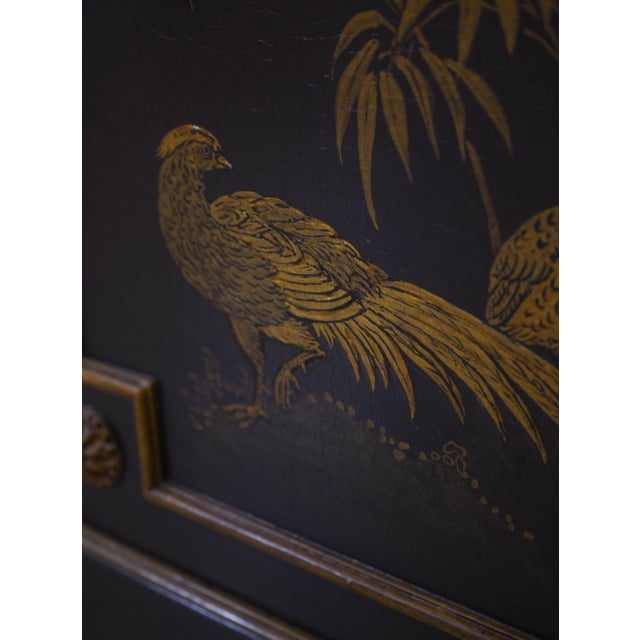 Antique Chinoiserie Decorated 2 Door China Bookcase Cabinet For Sale - Image 16 of 18