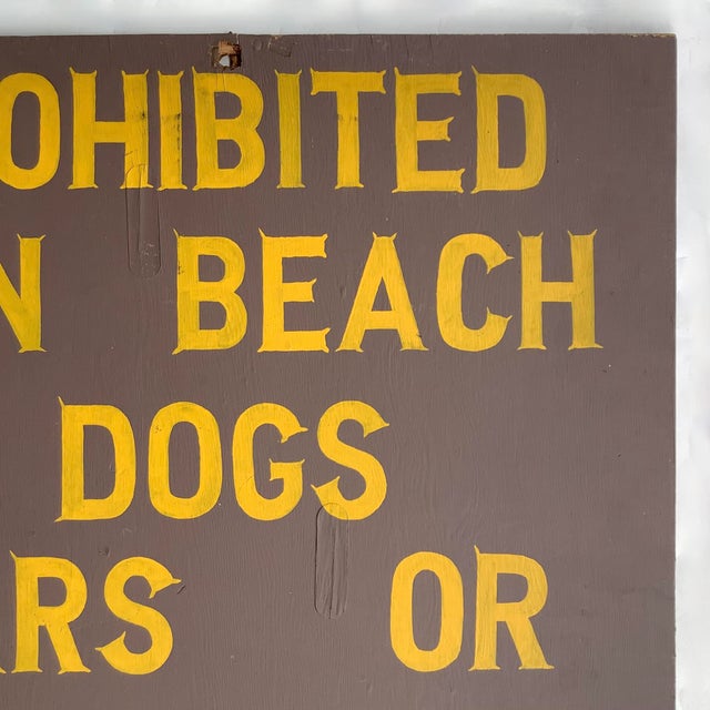 American Prohibited on Beach Dogs/Cars Sign For Sale - Image 3 of 6