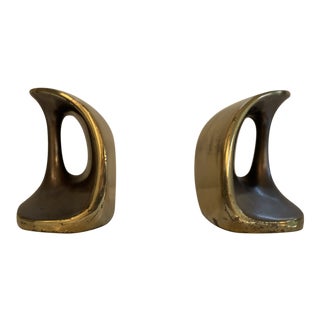 Ben Seibel Brass Bookends - a Pair For Sale
