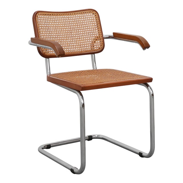 Bauhaus Armchair in tubular Steel, wood and Rattan, 1920s For Sale