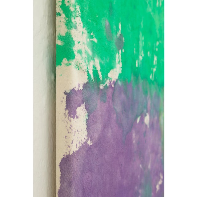 Green "Wrapped Rocks 2" Large Abstract Acrylic Painting by Simon Findlay For Sale - Image 8 of 12