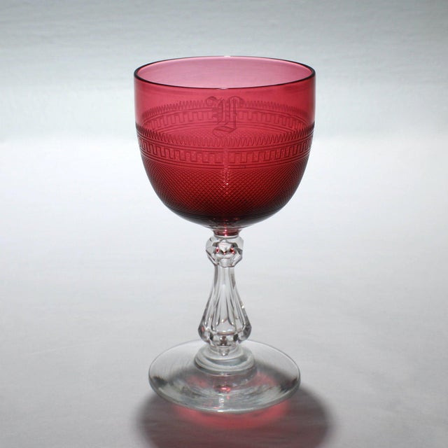 Antique Cranberry Red Crystal Cordial Wine Glasses Set of 12 Chairish