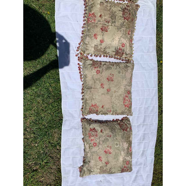 Nice set of 5 Classical floral Pillows , probably Italian silk. Note staying on most of them They are faded but there....