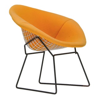 Diamond Chair in Yellow Upholstery by Harry Bertoia for Knoll International, 1950s For Sale