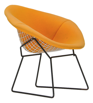 Diamond Chair in Yellow Upholstery by Harry Bertoia for Knoll International, 1950s