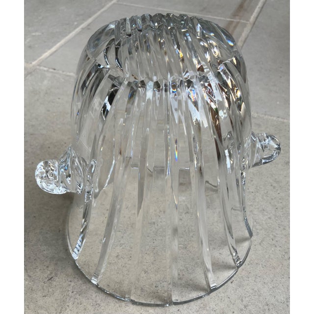 Late 20th Century Flared Swirl Cut Crystal Nautilus Shell Applied Handles Ice Bucket in the Manner of Tiffany & Company For Sale - Image 17 of 18