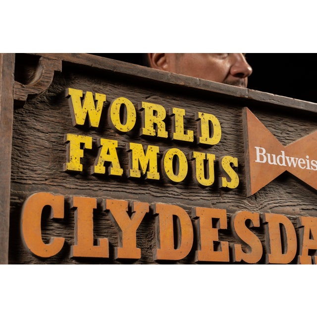 Plastic Vintage Budweiser Clydesdale Team Embossed Plastic Sign For Sale - Image 7 of 8