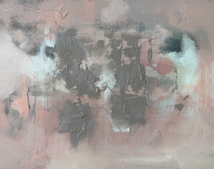 Rose and Stone Abstract Oil Painting