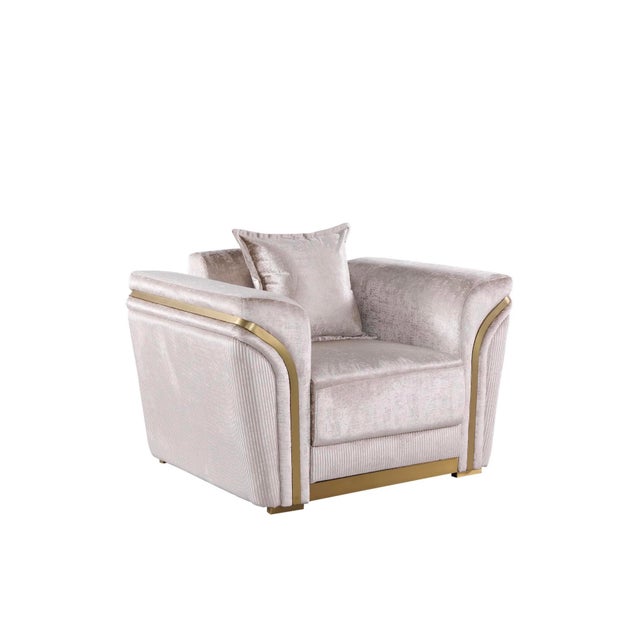 Torino Luxe Champagne Sofa 3Pcs Set For Sale - Image 4 of 5