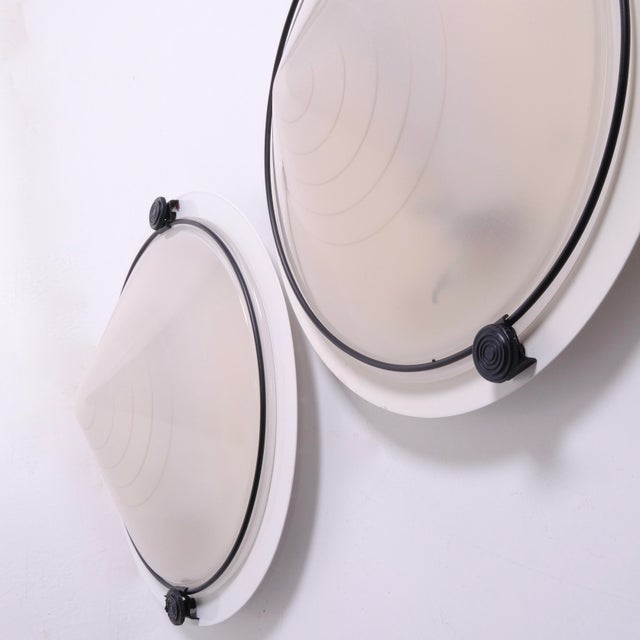 Glass and Metal Wall Lamps, 1980s, Set of 2 For Sale - Image 11 of 18