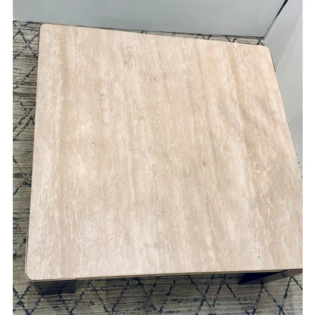 Revelation Modern Travertine Caress Cocktail Table For Sale - Image 4 of 6
