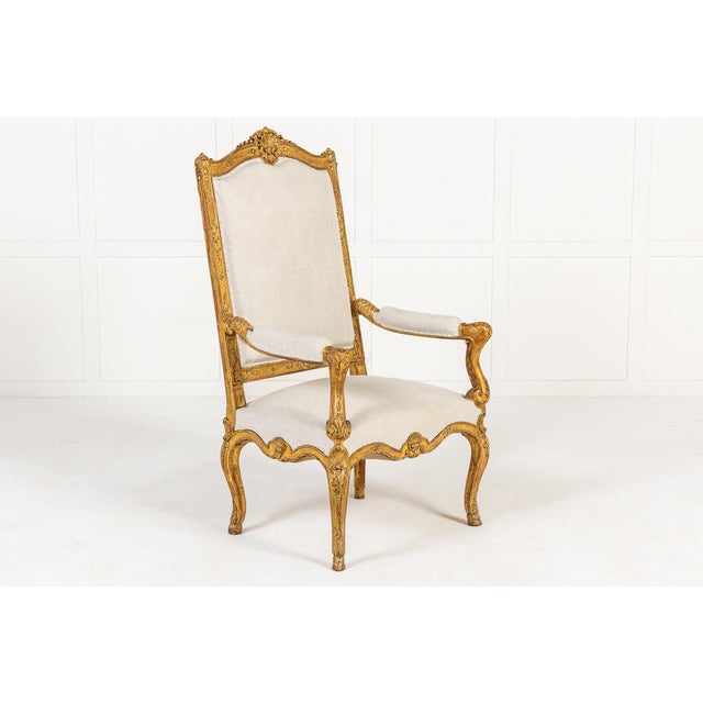 Set of French Régence Giltwood Armchairs, 1900s For Sale - Image 6 of 14