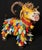 An imposing Vietri ceramic sculpture depicting a goat, finely modeled and hand-decorated, signed Vietri Italy on the...