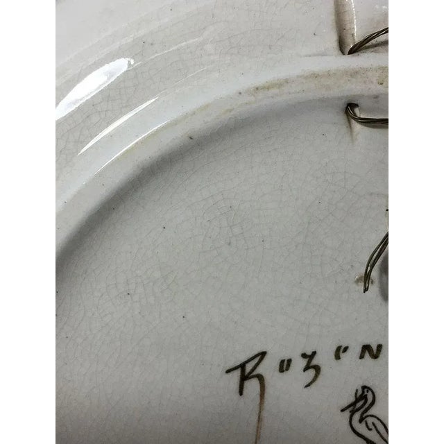 Earthenware Wall Plate from Rozenburg, The Hague, Netherlands, 1893 For Sale - Image 3 of 6