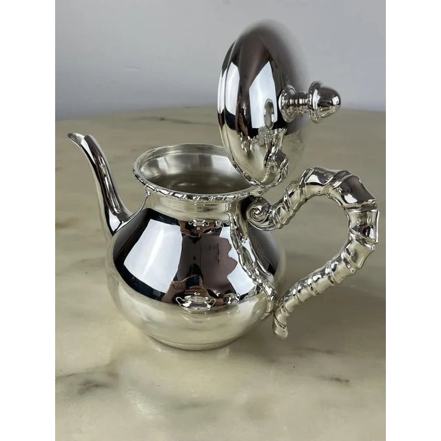 Gray Tea Set in 800 Silver, 1980s, Set of 4 For Sale - Image 8 of 11