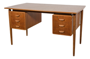 Mid-Century Modern Danish Freestanding Teak Desk, 1960s