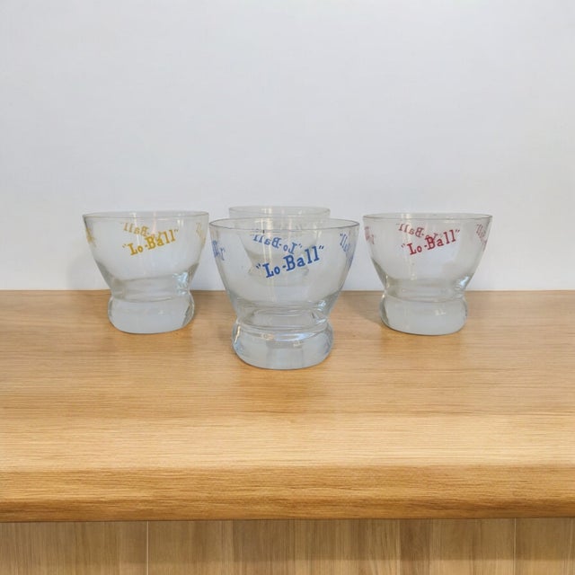 Transparent Vintage 1960s Pop Art Typology Low Ball Glasses -Set of 4 For Sale - Image 8 of 9