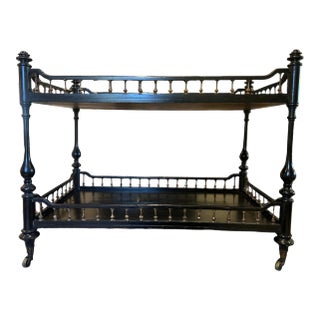 English-Bohemian "Madeleine Castaing" Style Antique Etagère With Casters For Sale