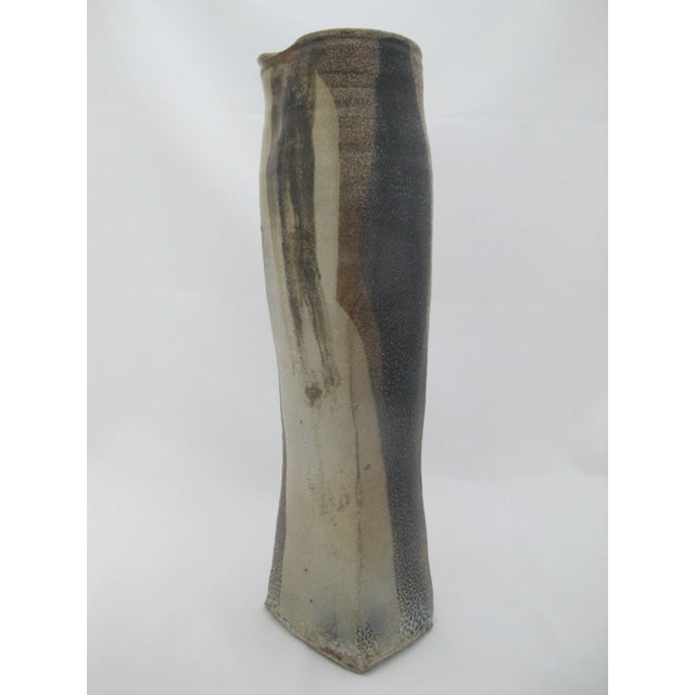Sandra Johnstone Abstract Salt Glazed Stoneware Pottery Vessel 16 1/4" Vase For Sale - Image 11 of 14