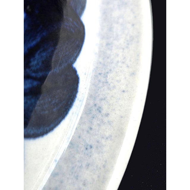 Ceramic Vintage Anemone Blue by Arabia of Finland Serving Bowl Designed by Ulla Procopé For Sale - Image 7 of 12