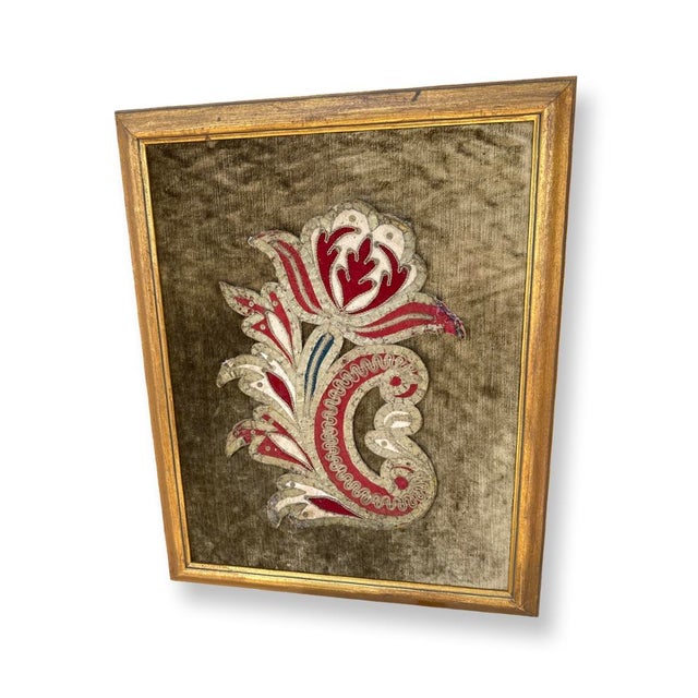 Figurative Antique Italian Framed Embroidered Pieces.- A Pair For Sale - Image 3 of 8