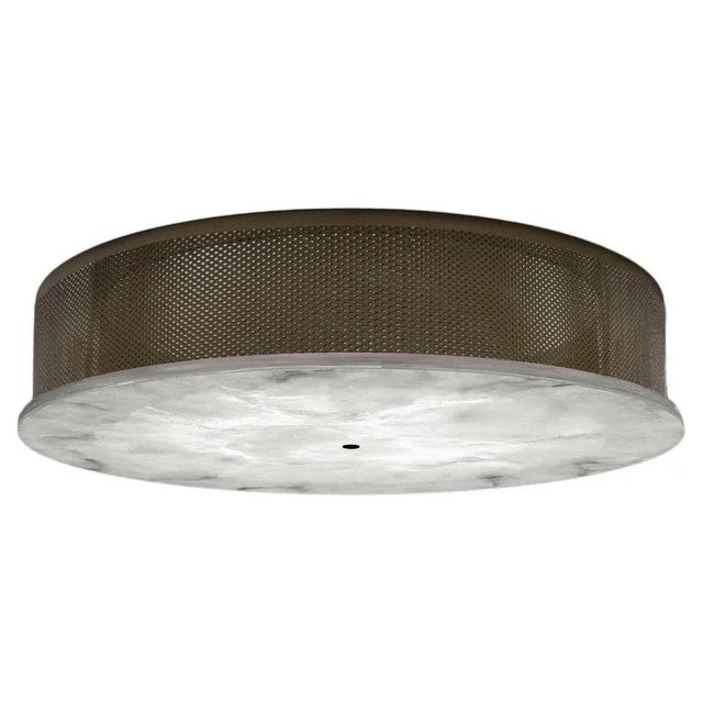 Metal Enkō Brushed Burnished Metal Ceiling Light by Alabastro Italiano For Sale - Image 7 of 7