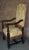 Antique Carved Oak Armchair 1920s Tudor Style High Back Fringe Stretcher Base For Sale In Philadelphia - Image 6 of 13