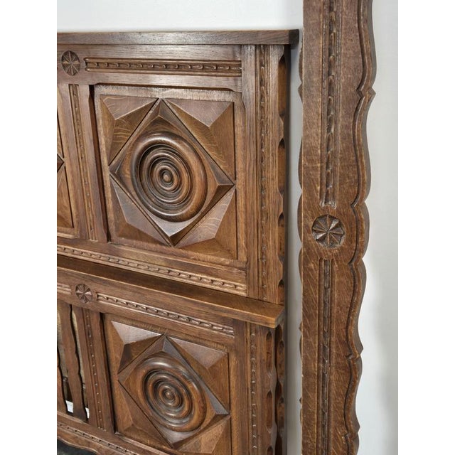Carved Oak Bed from DLG Dudouyt For Sale - Image 6 of 9