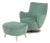 Vladimir Kagan Barrel Swivel Chair and Ottoman For Sale
