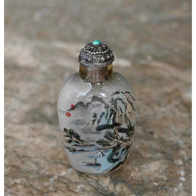 Chinese Mid 20th Century Inside Painted Chinese Snuff Bottle For Sale - Image 3 of 7