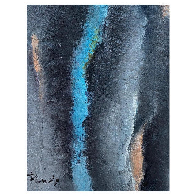 Gilbert Pauli, Blue and Grey Abstract Composition No. 1, Oil on Canvas, 2005 For Sale