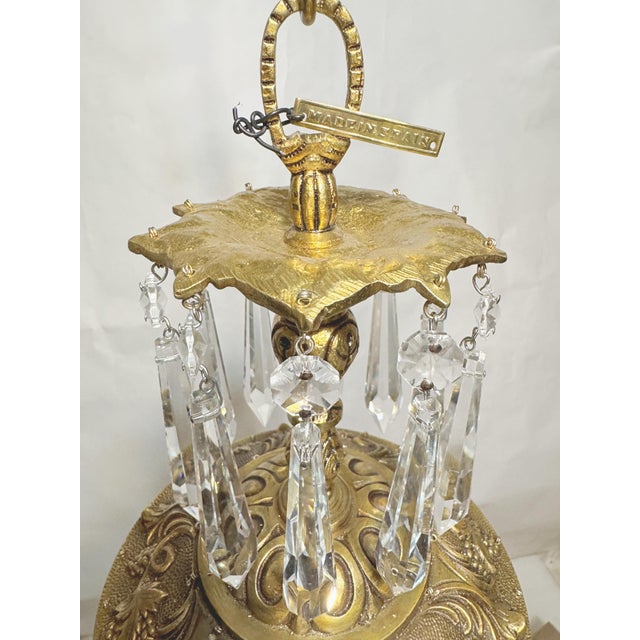 Vintage Brass Upside Down Layered Cake Chandelier For Sale - Image 4 of 9