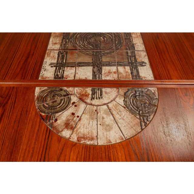 Restored Danish Modern Expansion Dropleaf Dining Table in Teak W/ Tile Inlay by Ox Art for Ansager Møbler, Denmark, C. 1977 For Sale - Image 14 of 18