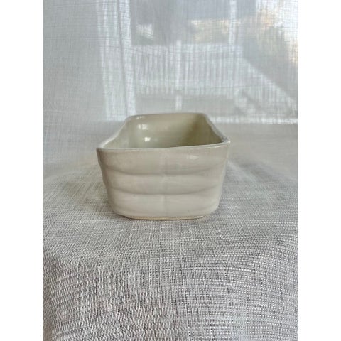 Vintage White Ceramic Planter With 1960s Style Leaf Design For Sale - Image 4 of 7
