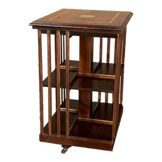 Antique English Swiveling Bookstand ~ End Table For Sale
